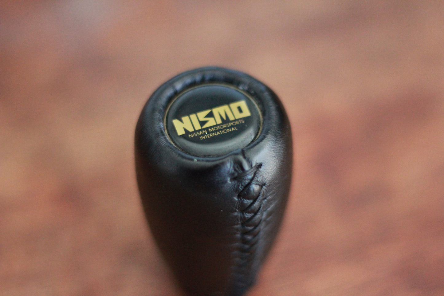 Genuine Vintage Nismo Old Logo Leather Shift Knob - Black