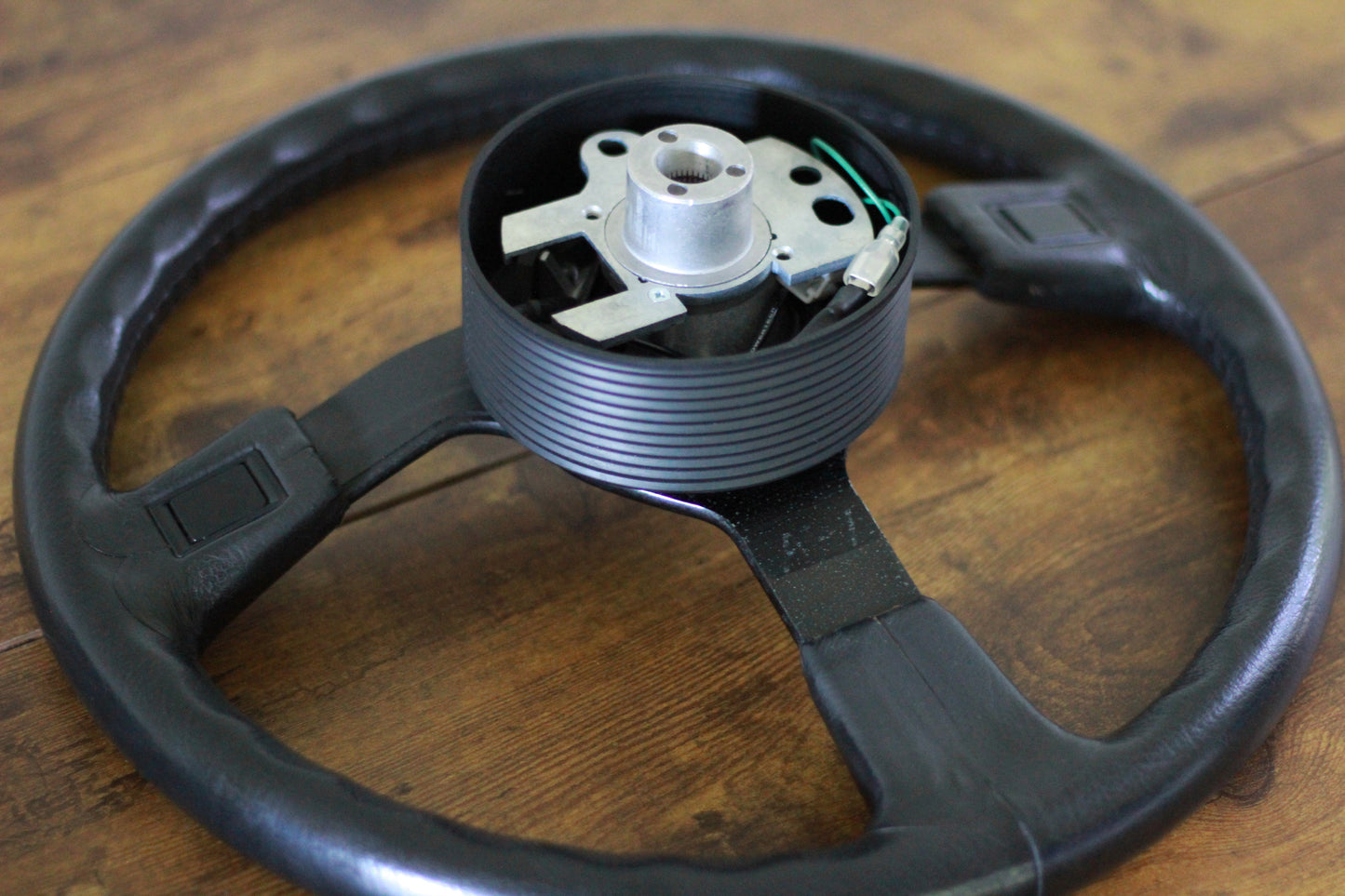 Nismo Old Logo 365A Leather Steering Wheel & Horn Button - Black