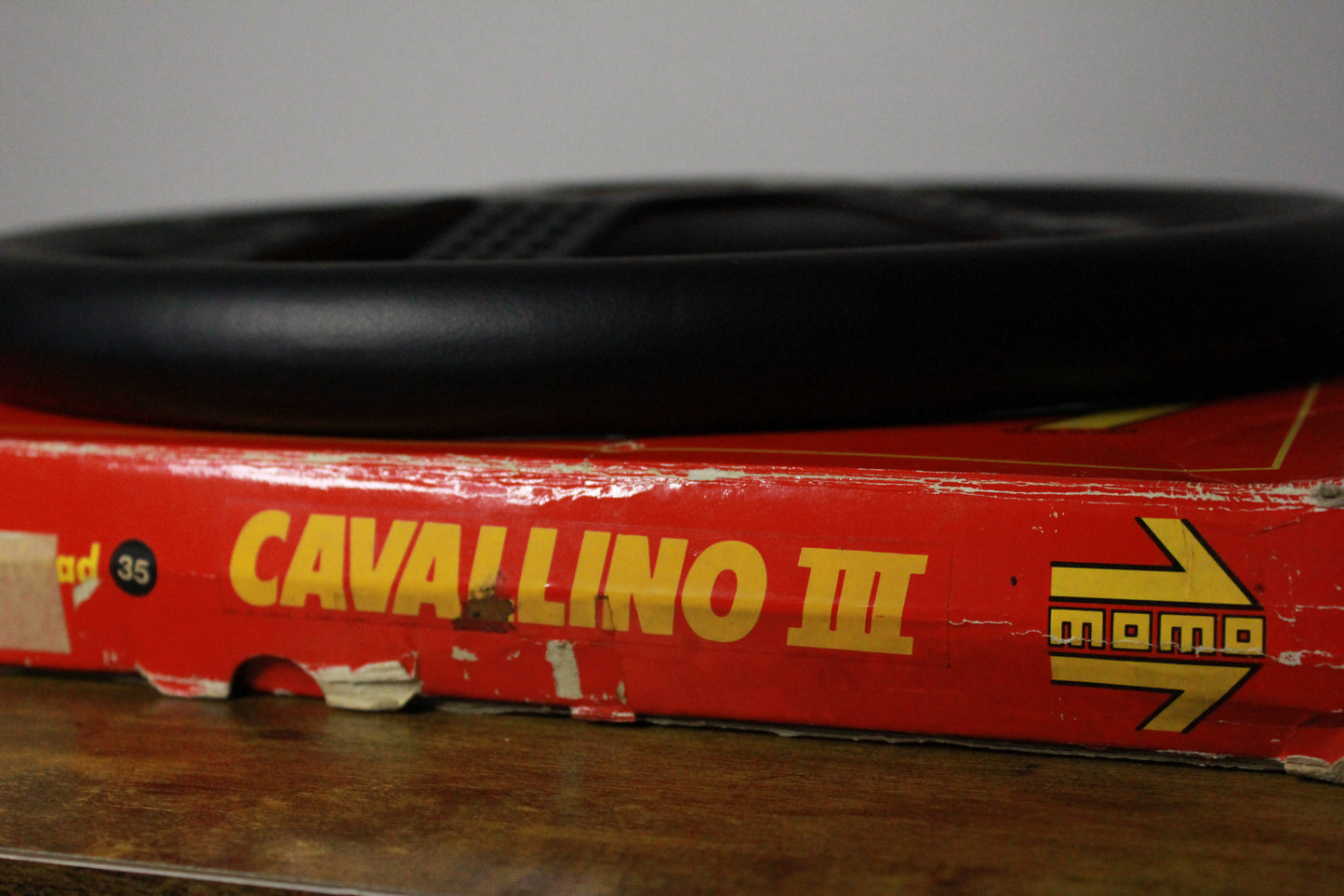 New Old Stock Momo Cavallino 3 Leather Steering Wheel 350mm - Black