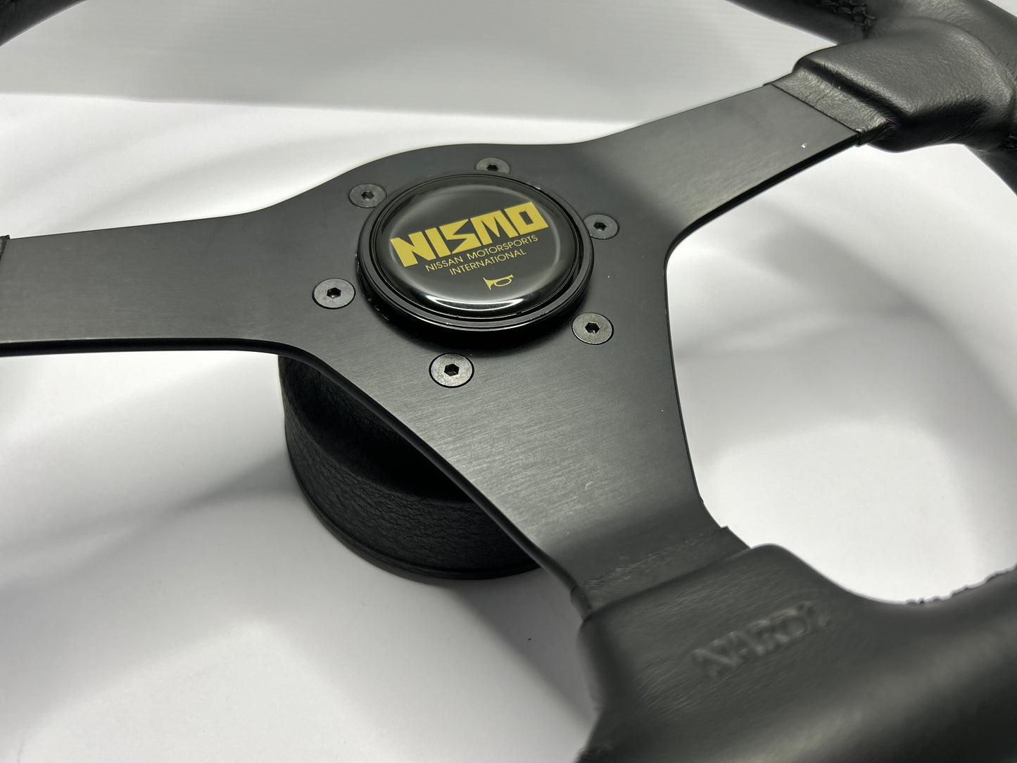 Nardi Gara Sport Leather Steering Wheel Nismo Horn 365mm - Black