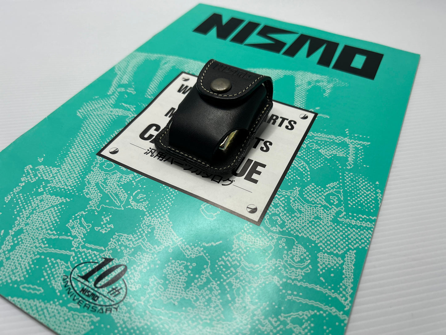 Vintage Nismo Old Logo Zippo with Leather Case