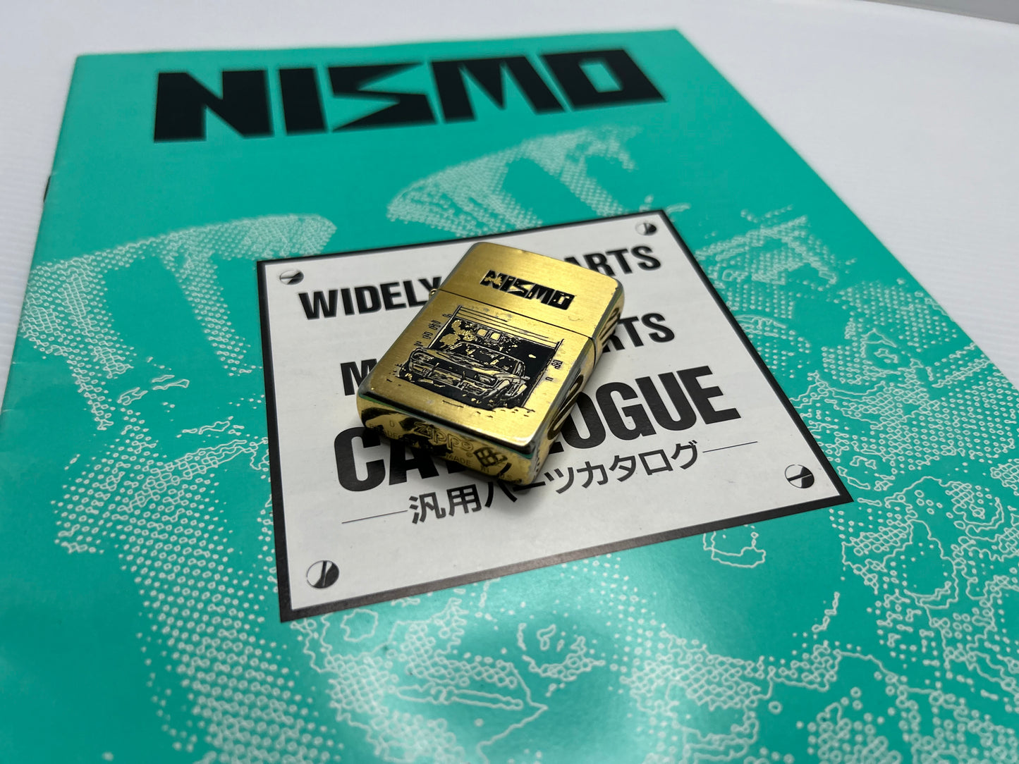 Vintage Nismo Old Logo Zippo with Leather Case