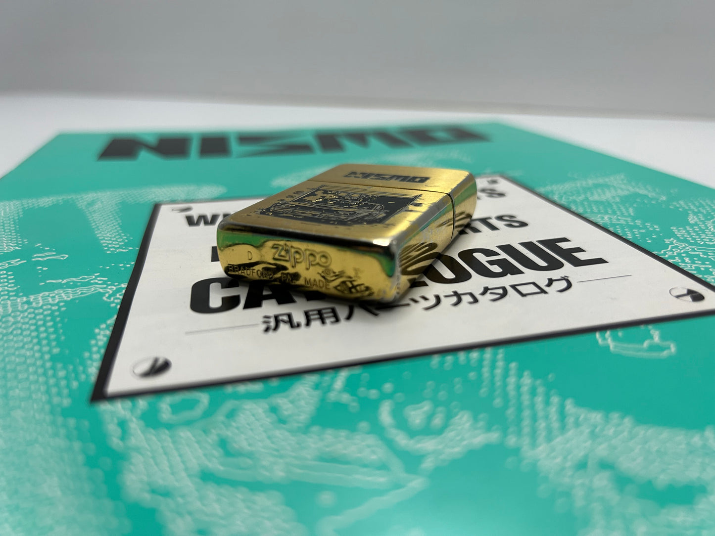Vintage Nismo Old Logo Zippo with Leather Case