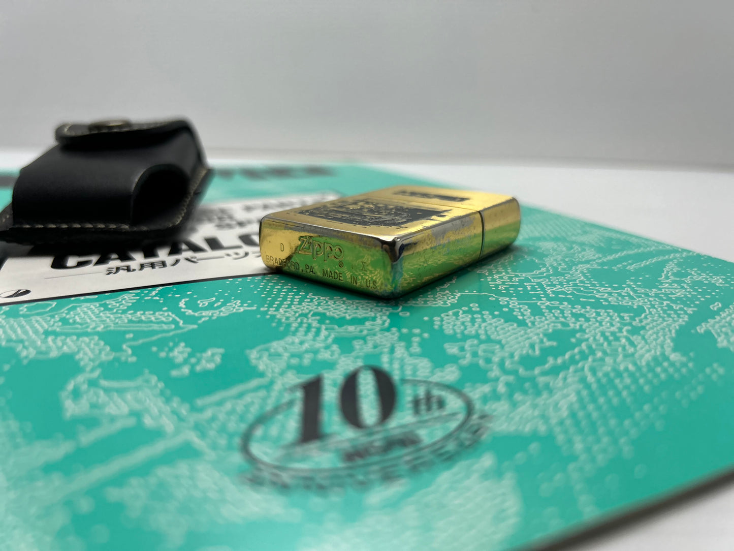 Vintage Nismo Old Logo Zippo with Leather Case