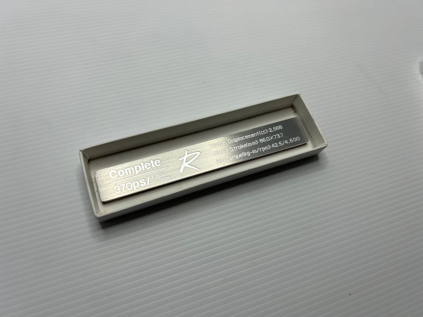 R34 GT-R Tommykaira R RB26dett Engine Emblem