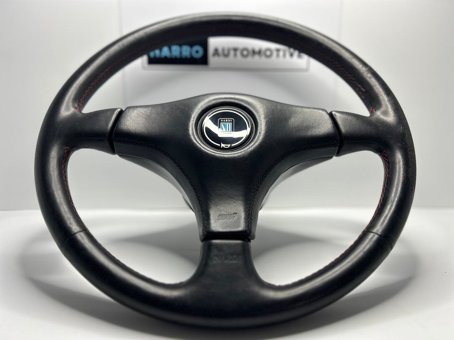 WRX GC8 Sti Nardi Leather Steering Wheel - Red Stitch