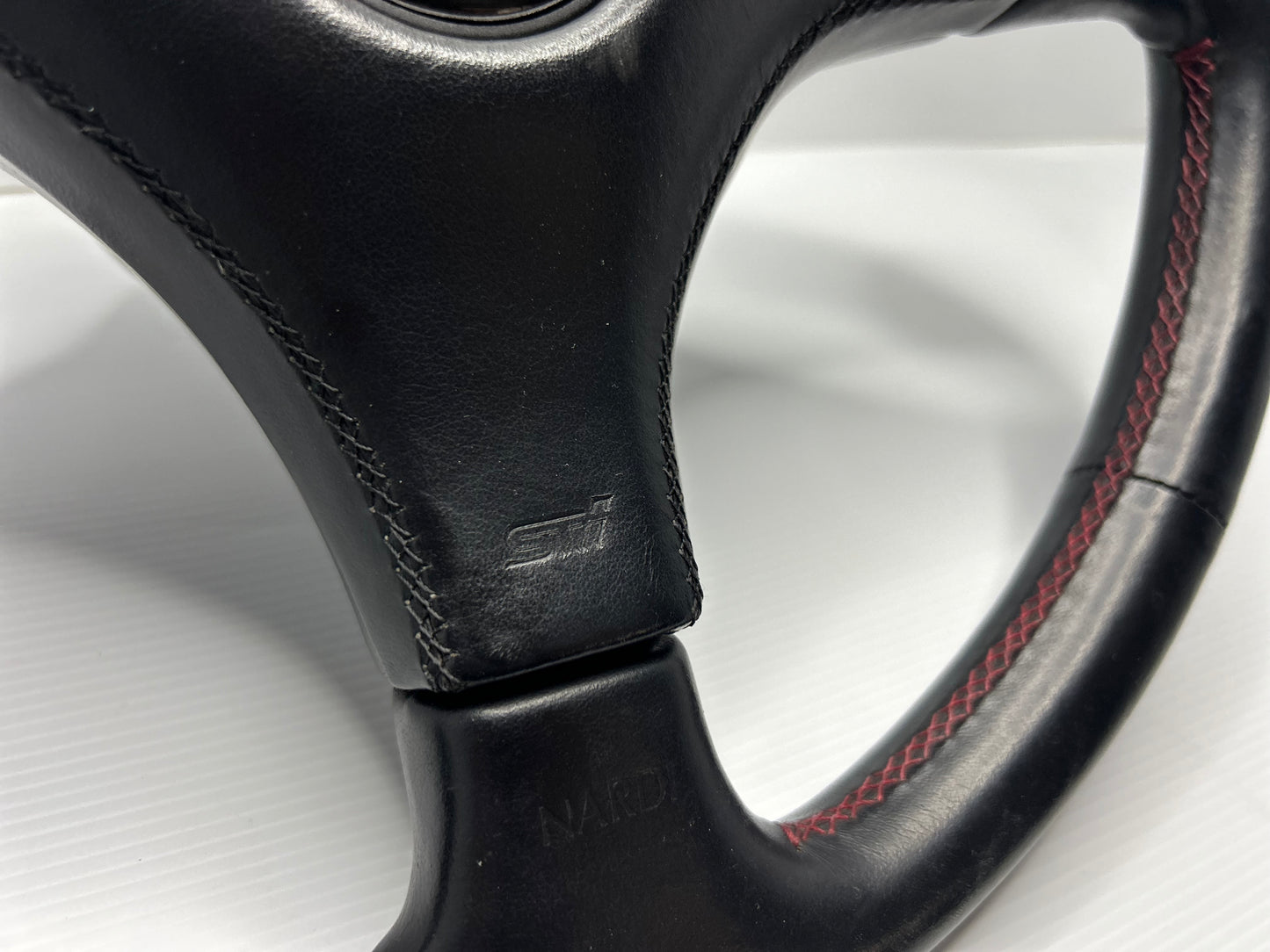 WRX GC8 Sti Nardi Leather Steering Wheel - Red Stitch