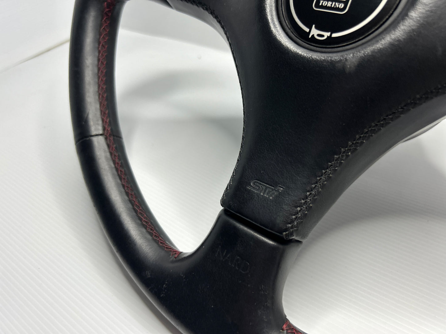 WRX GC8 Sti Nardi Leather Steering Wheel - Red Stitch