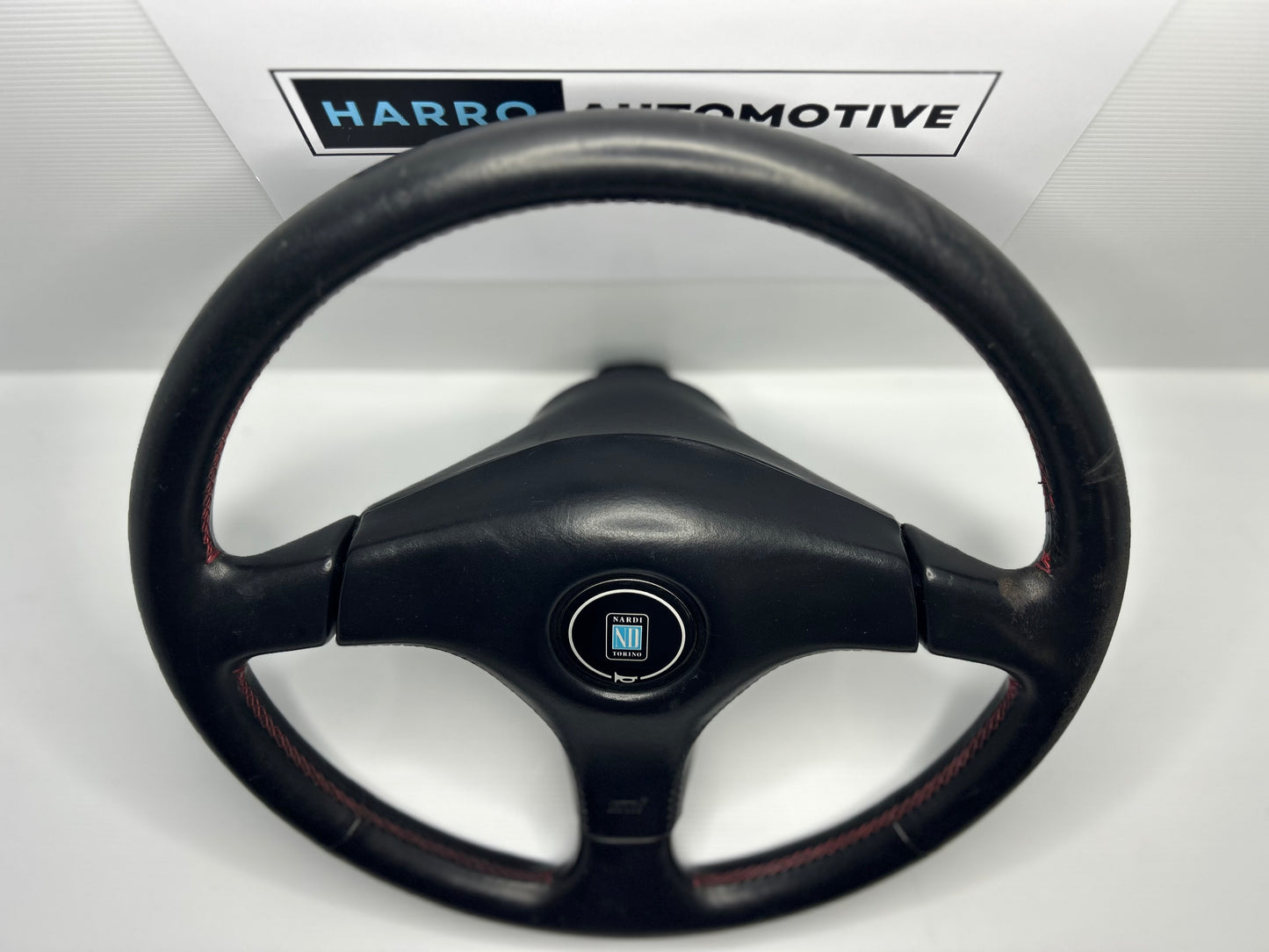 WRX GC8 Sti Nardi Leather Steering Wheel - Red Stitch