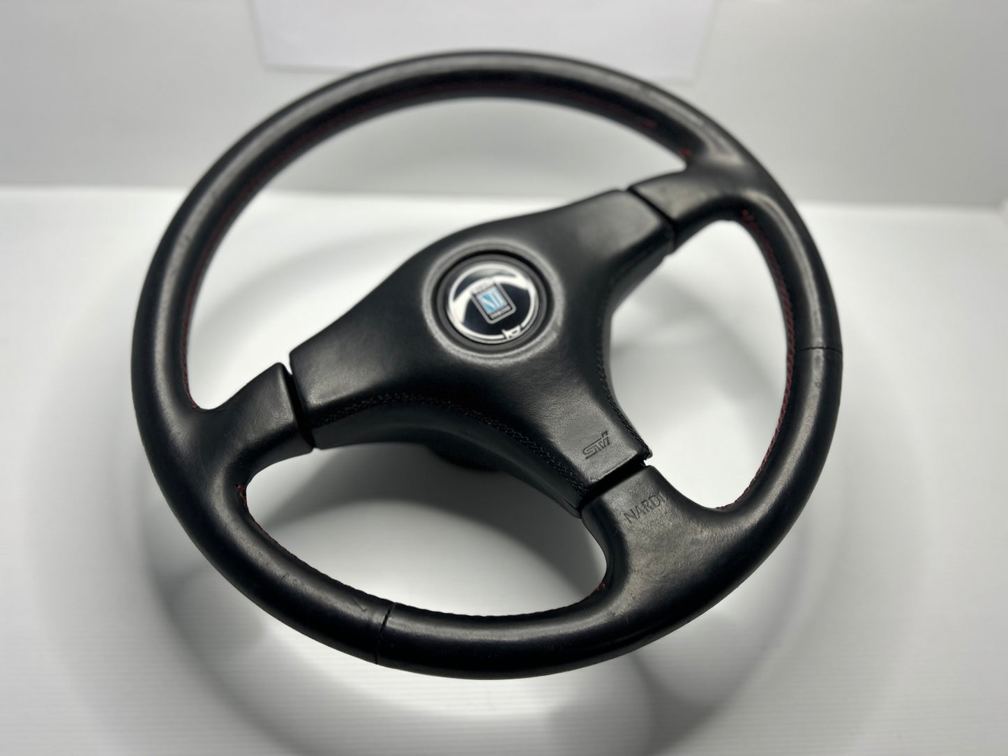 WRX GC8 Sti Nardi Leather Steering Wheel - Red Stitch