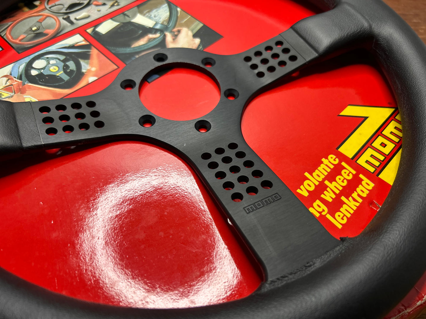 Ferrari New Old Stock Momo Cavallino 3 Leather Steering Wheel 350mm - Black