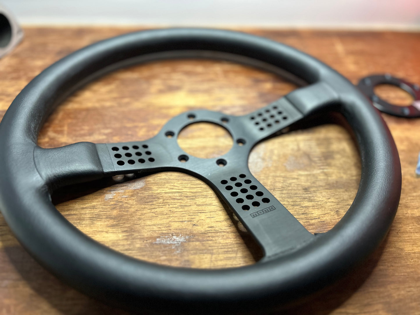 Ferrari New Old Stock Momo Cavallino 3 Leather Steering Wheel 350mm - Black