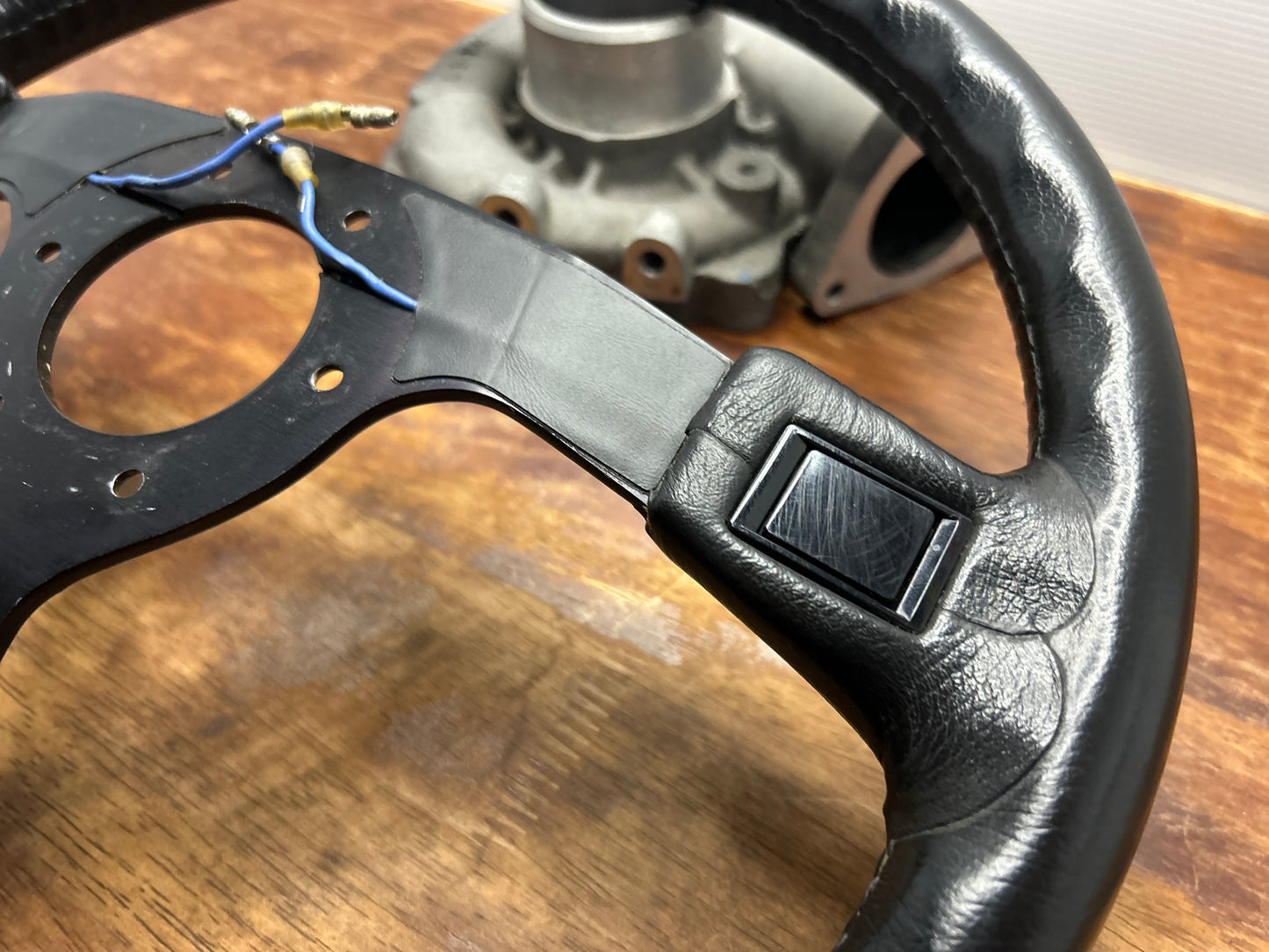 Genuine Nismo 365A Leather Steering Wheel, Horn Button - Black