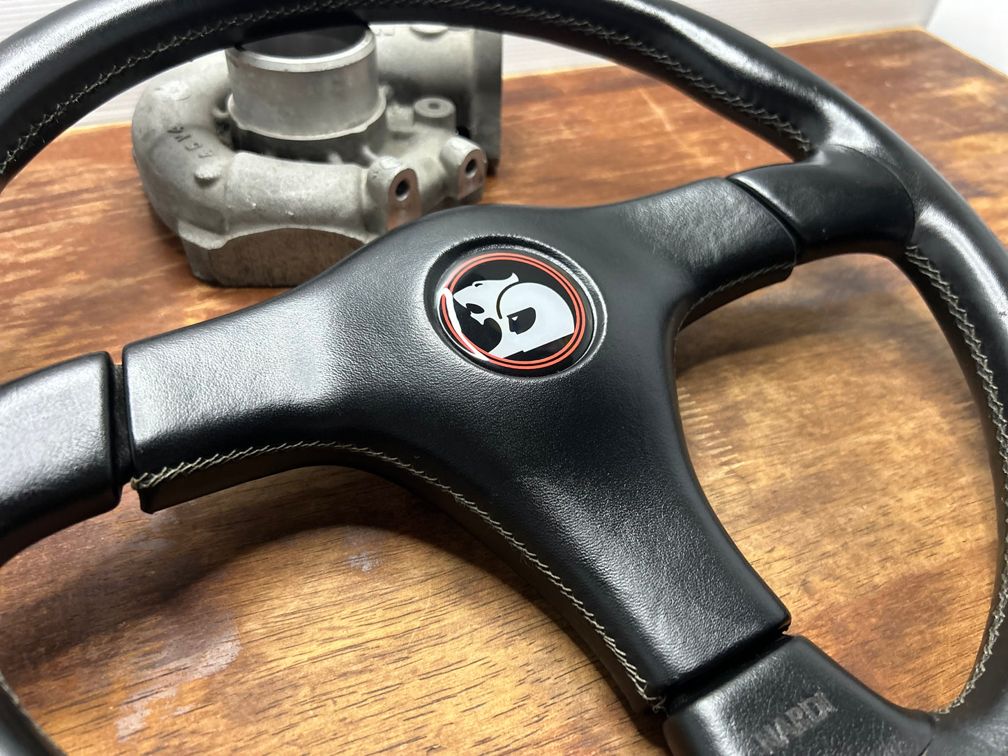 Nardi Gara 3 Leather Steering Wheel - Black/HSV
