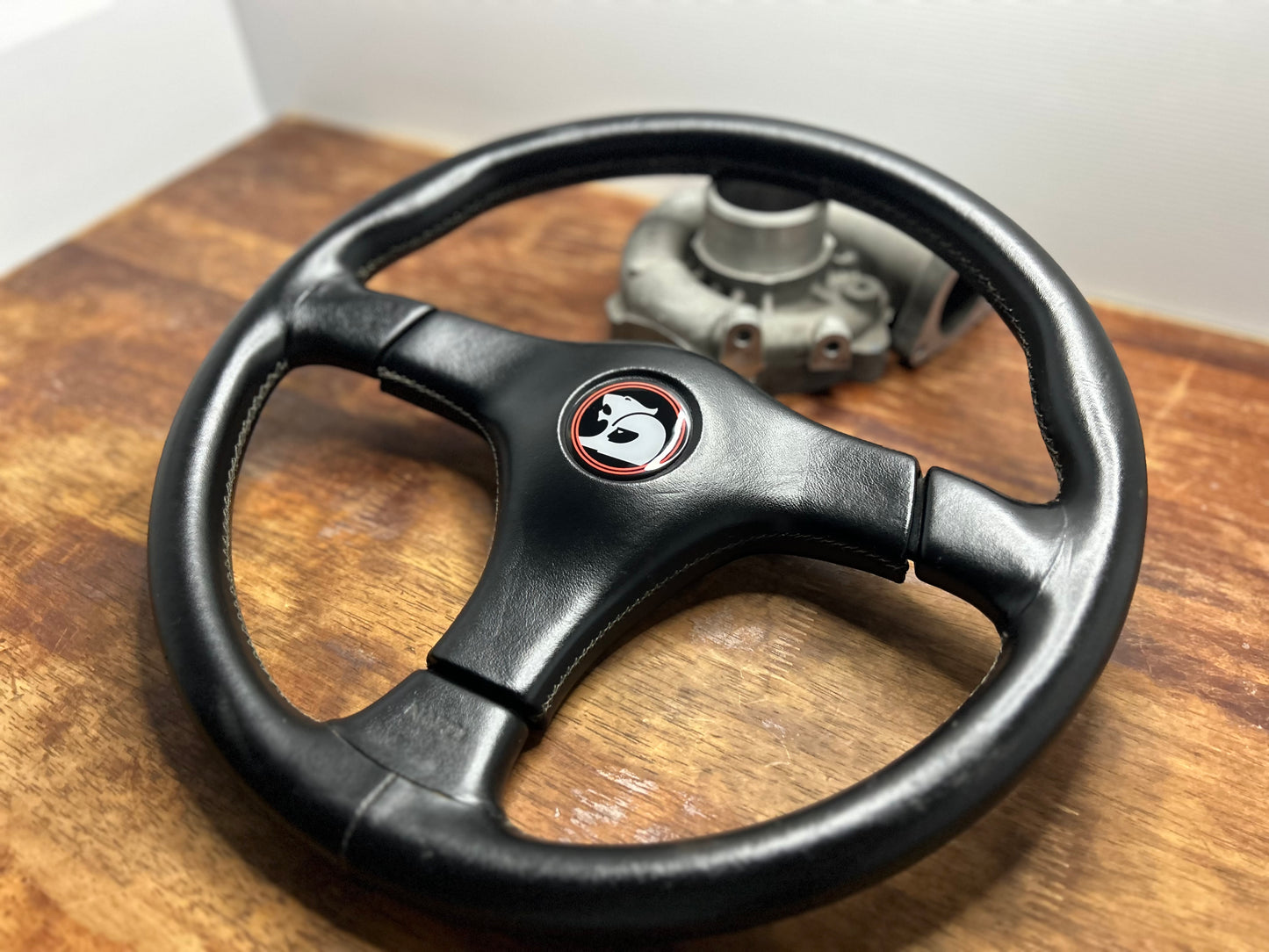 Nardi Gara 3 Leather Steering Wheel - Black/HSV