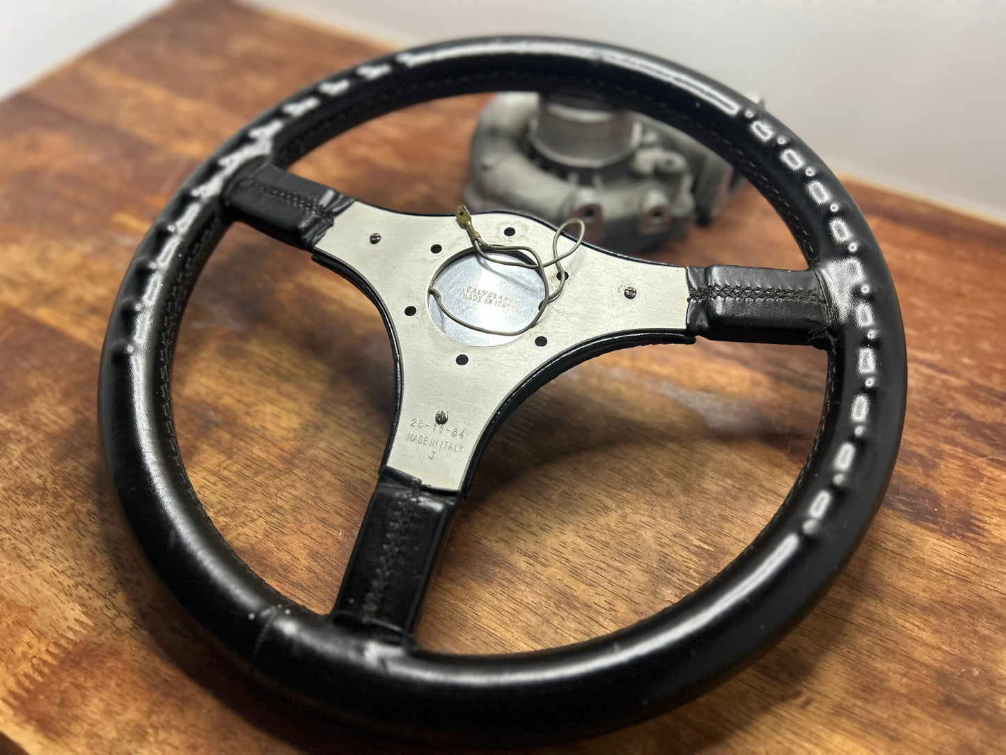 Italvolanti Formel 365mm Leather Steering Wheel Mazda Rx7 - Black