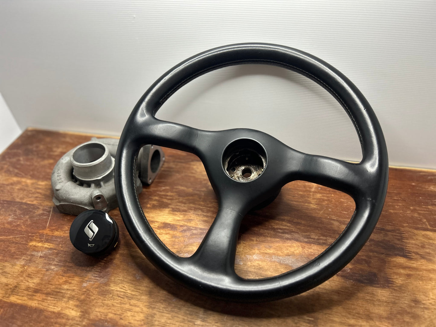 Nissan Skyline R32 GTS-T Series 1 Leather Steering Wheel - Black