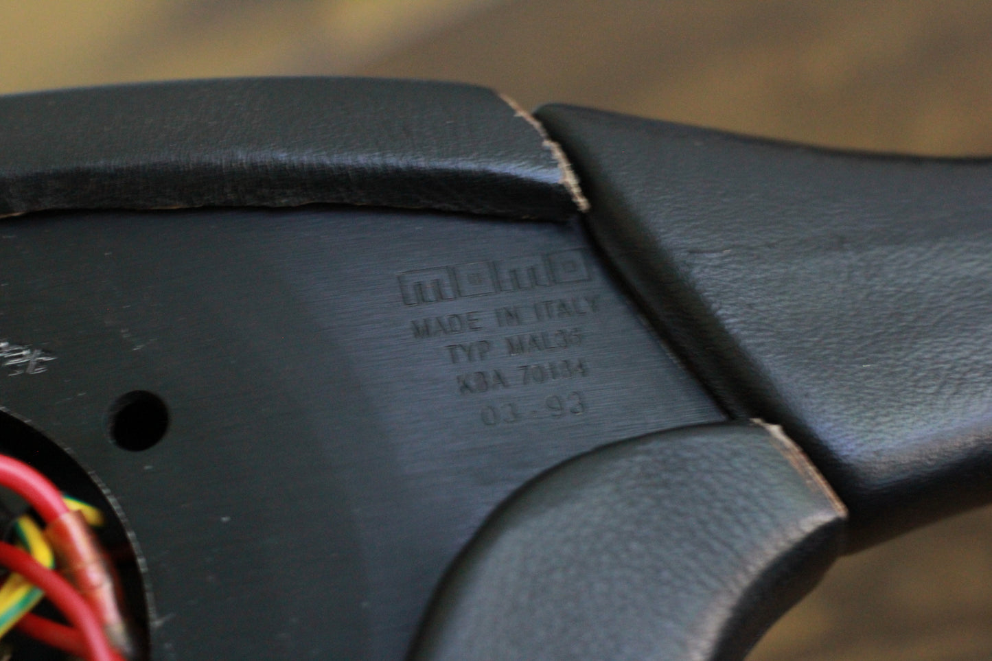 Momo Olympic 3 Leather / Mahogany Steering Wheel 360mm - Black