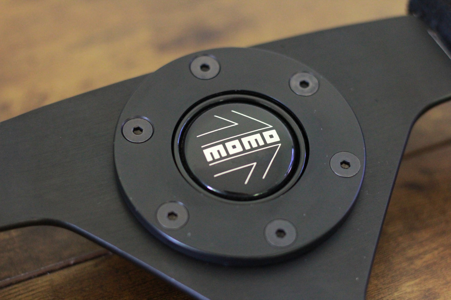 Genuine NOS MOMO Cobra 3 Spoke Full Suede Steering Wheel 360mm - Black