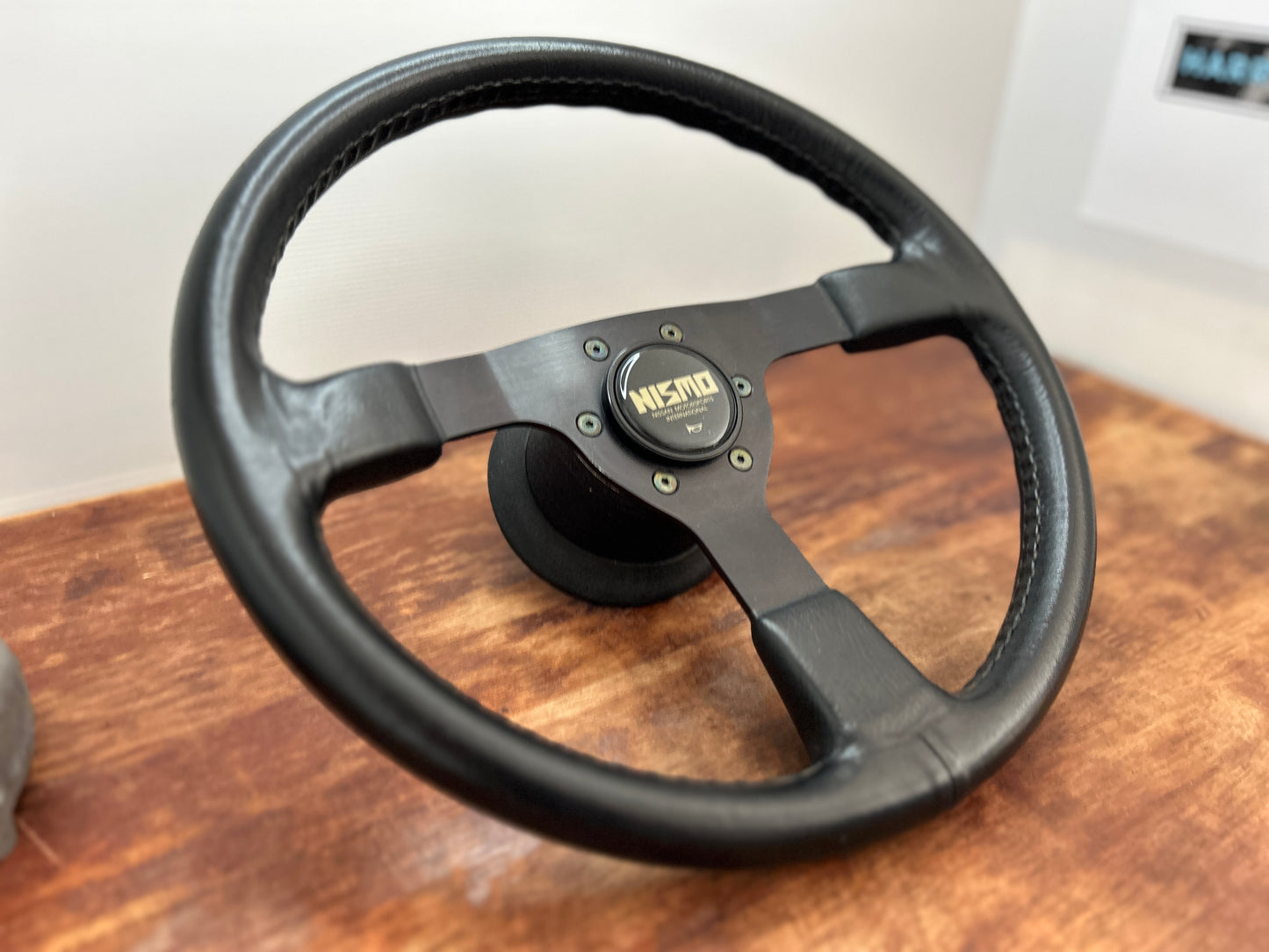 Genuine Nismo 365A Leather Steering Wheel, Horn Button - Black