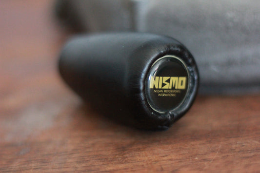 Genuine Vintage Nismo Old Logo Leather Shift Knob - Black