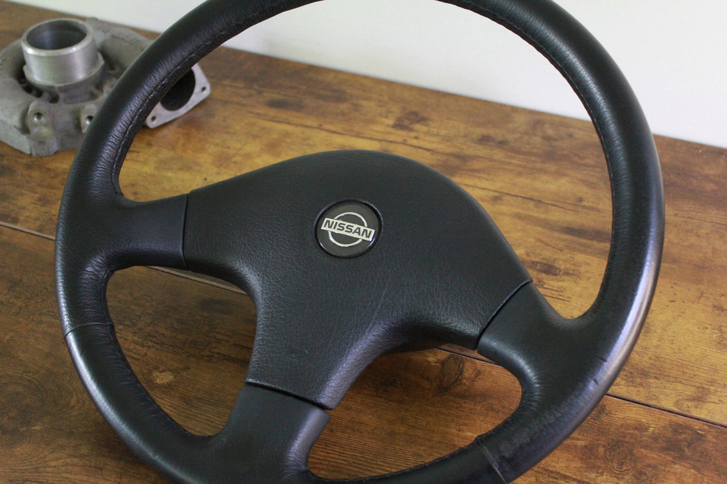 Nissan 180Sx Silvia S13 Leather Steering Wheel - Black