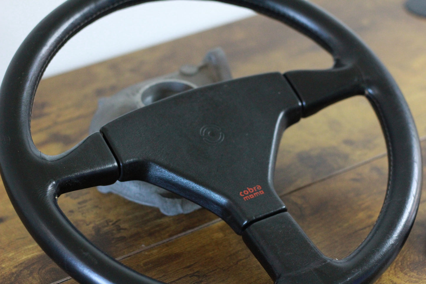 MOMO Cobra 3 Spoke Leather Steering Wheel 360mm - Black