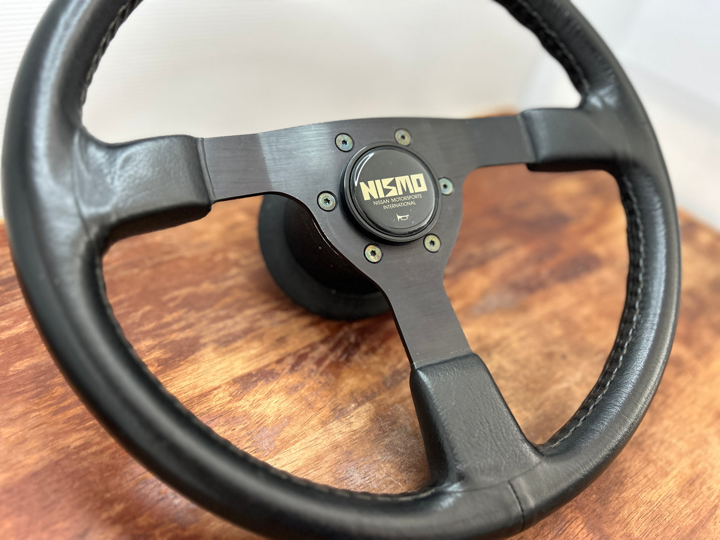 Genuine Nismo 365A Leather Steering Wheel, Horn Button - Black