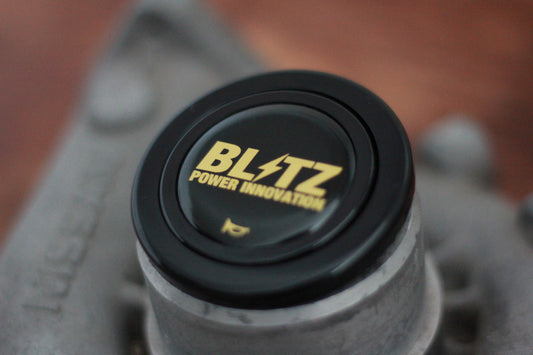 Genuine Vintage Blitz Horn Button - Black / Gold