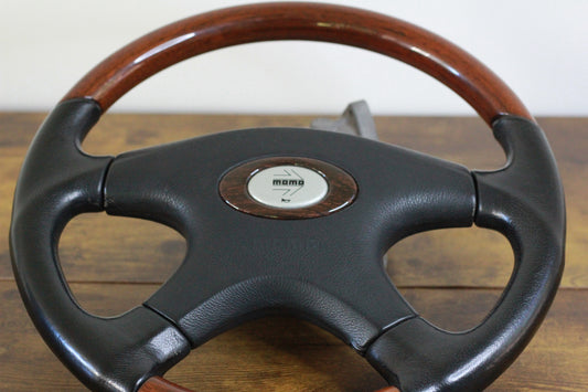 Momo Olympic Regal Leather / Mahogany Steering Wheel 360mm - Black