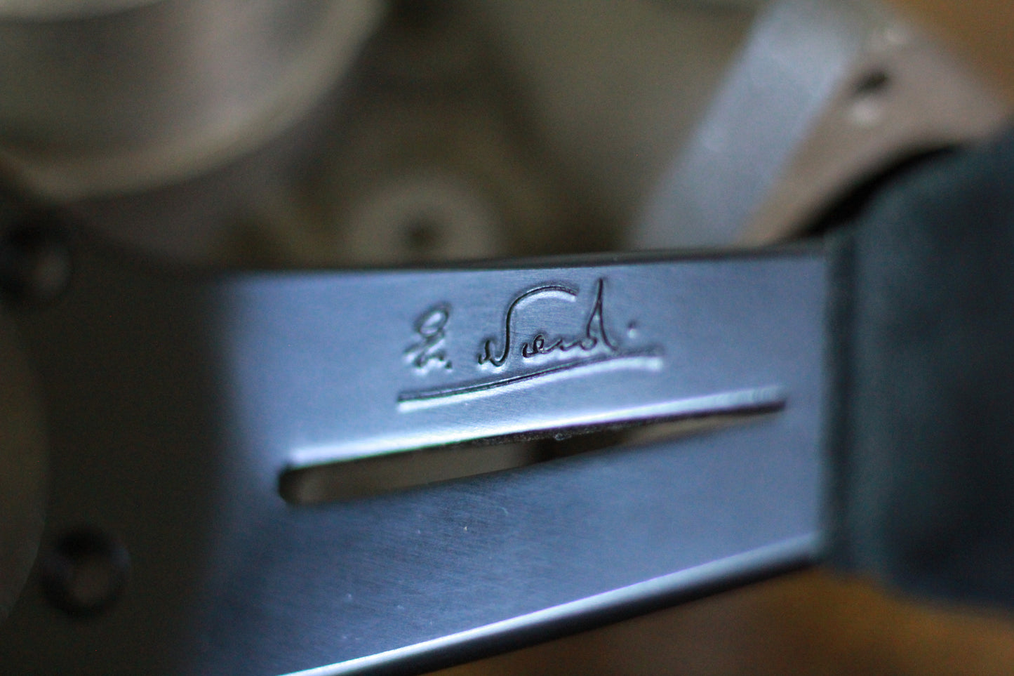 Nardi FET Deep Corn Suede Steering Wheel Horn Button 365mm - Black / Red Stitch