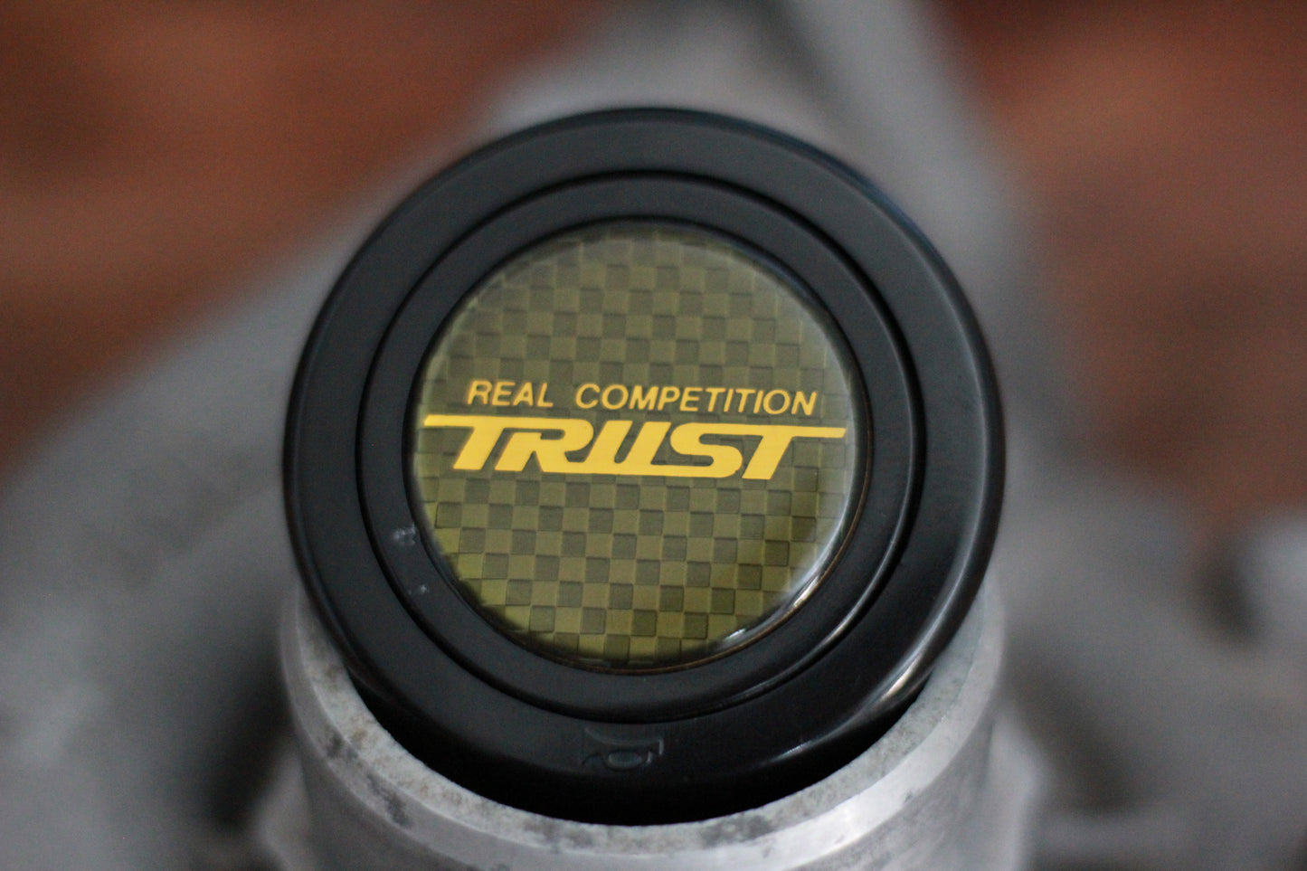 Genuine Vintage Trust Horn Button - Black / Gold