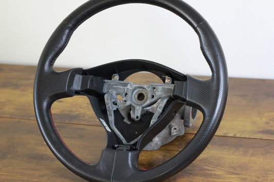 OEM GDB STi Red Stitch Leather Steering Wheel - Black / Blobeye