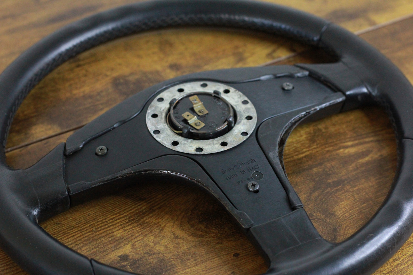 Italvolanti Leather Steering Wheel 350mm - Black / HSV