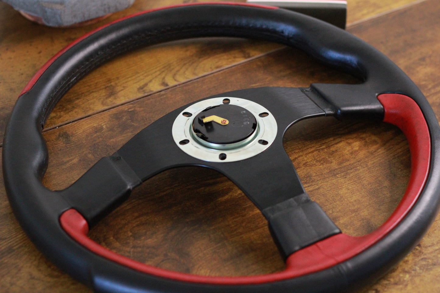 Nardi TRD Challenge 350 Leather Steering Wheel 350mm - Black/ Red
