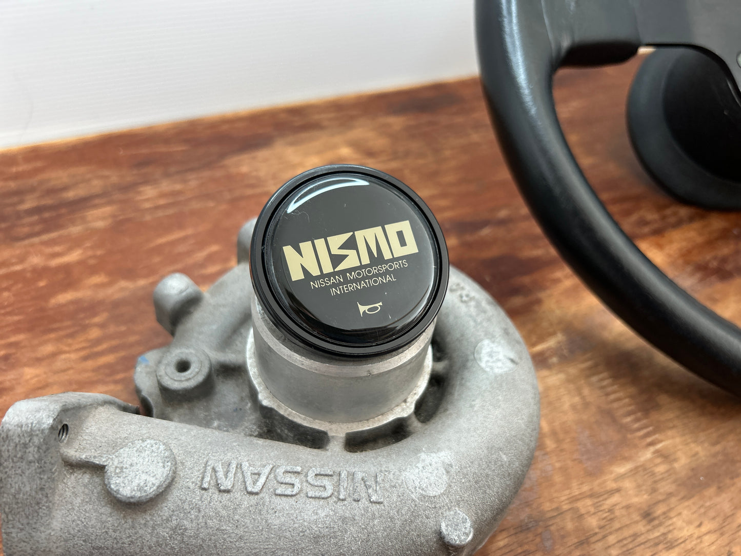 Genuine Nismo 365A Leather Steering Wheel, Horn Button - Black