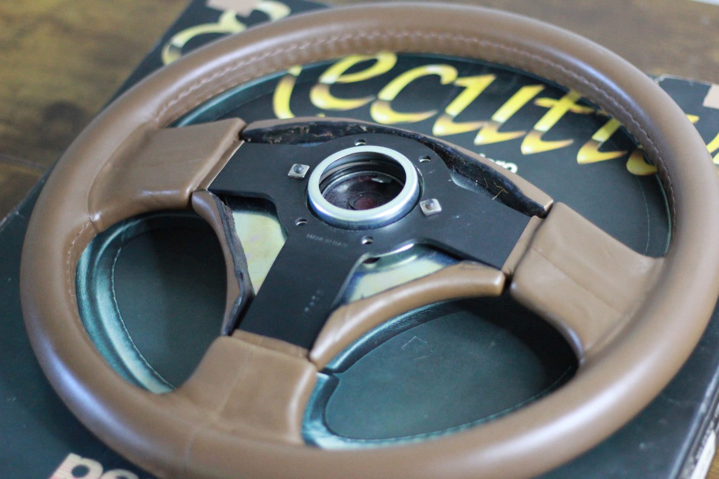 Personal Design Giugiaro Leather Steering Wheel Horn Pad 365mm - Brown