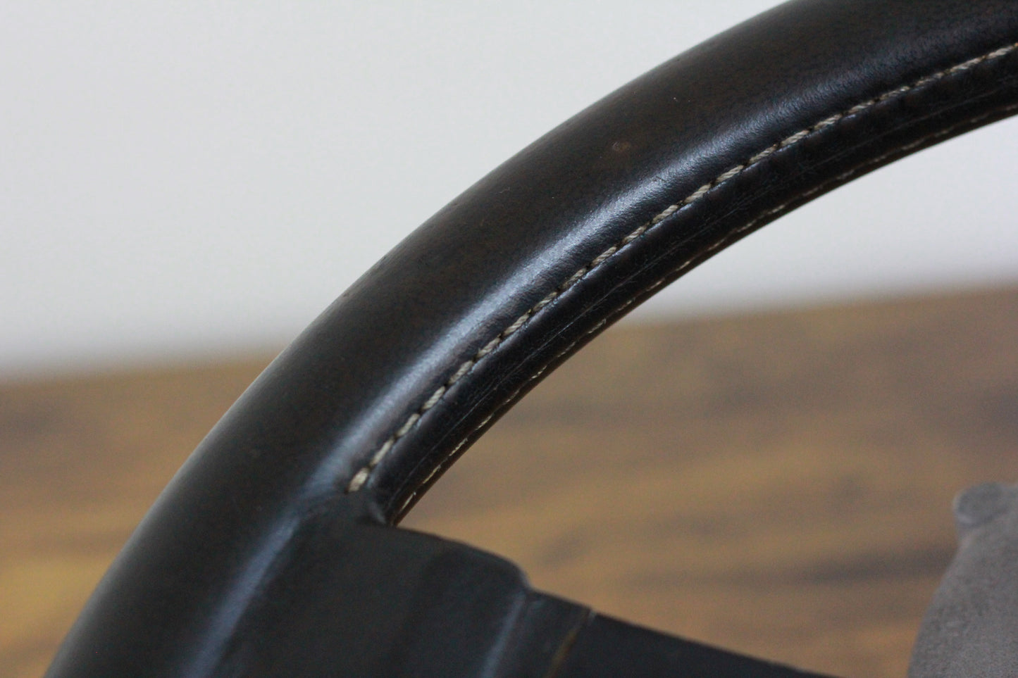 Personal Mirage Leather Steering & Wheel Horn Button - Black / Red / 70s