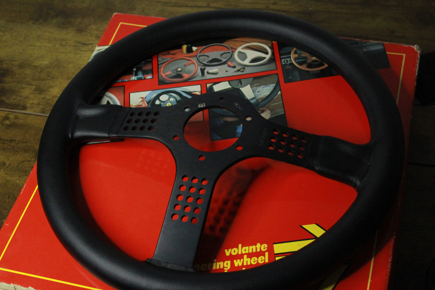 New Old Stock Momo Cavallino 3 Leather Steering Wheel 350mm - Black