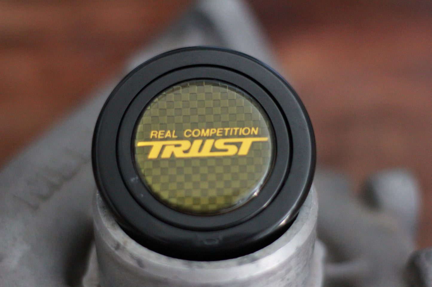 Genuine Vintage Trust Horn Button - Black / Gold