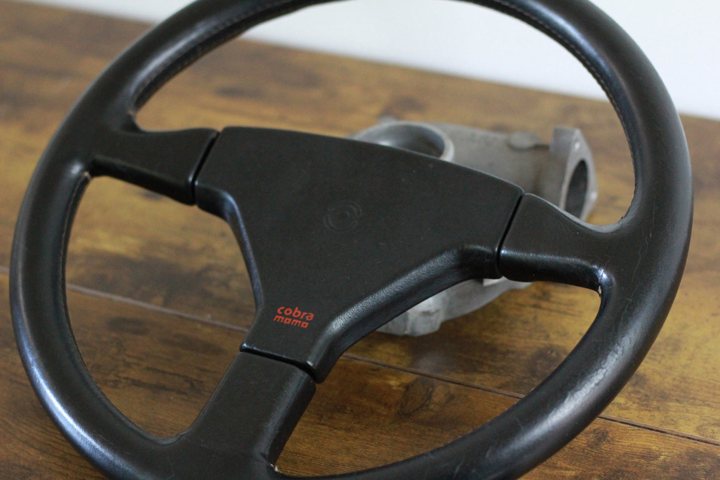 MOMO Cobra 3 Spoke Leather Steering Wheel 360mm - Black