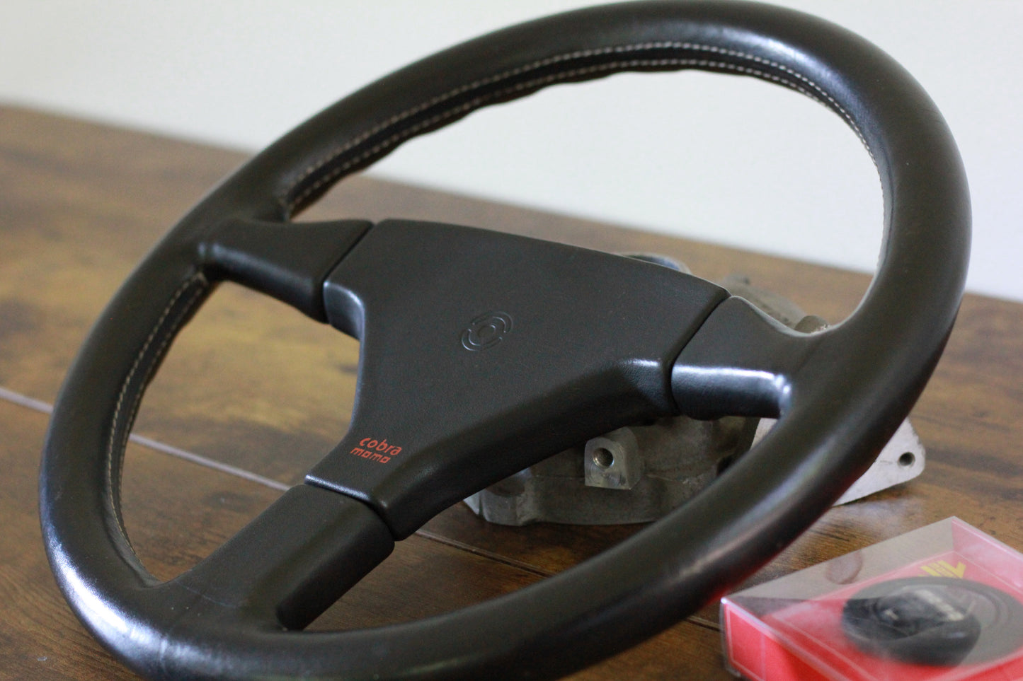 MOMO Cobra 3 Spoke Leather Steering Wheel 360mm - Black