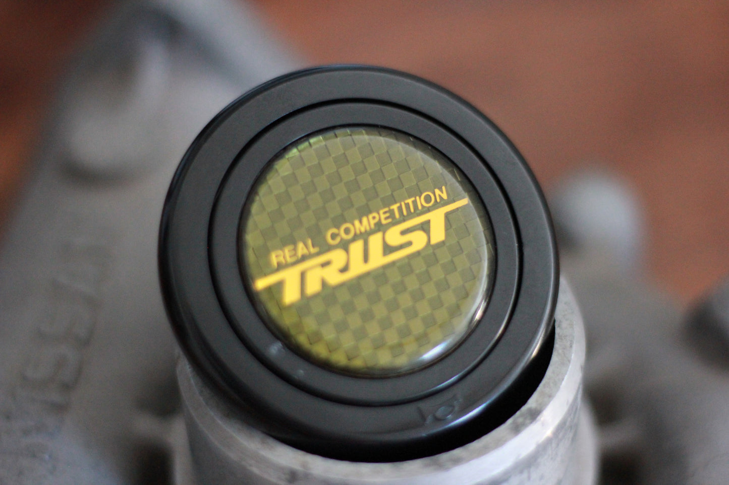 Genuine Vintage Trust Horn Button - Black / Gold