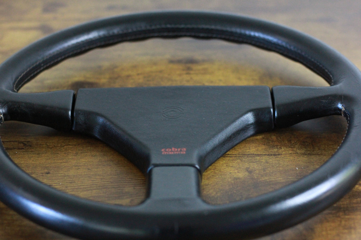 MOMO Cobra 3 Spoke Leather Steering Wheel 360mm - Black