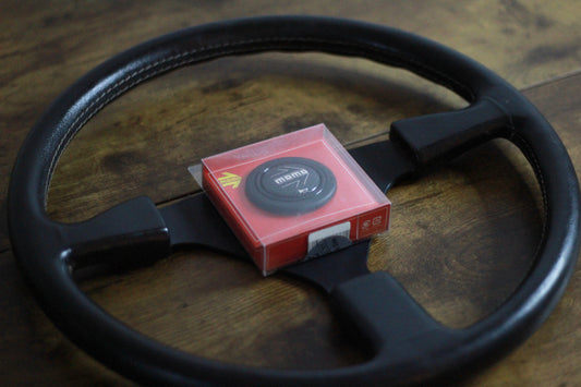 Mazda MX5 /Miata MOMO 370mm Leather Steering Wheel - Black