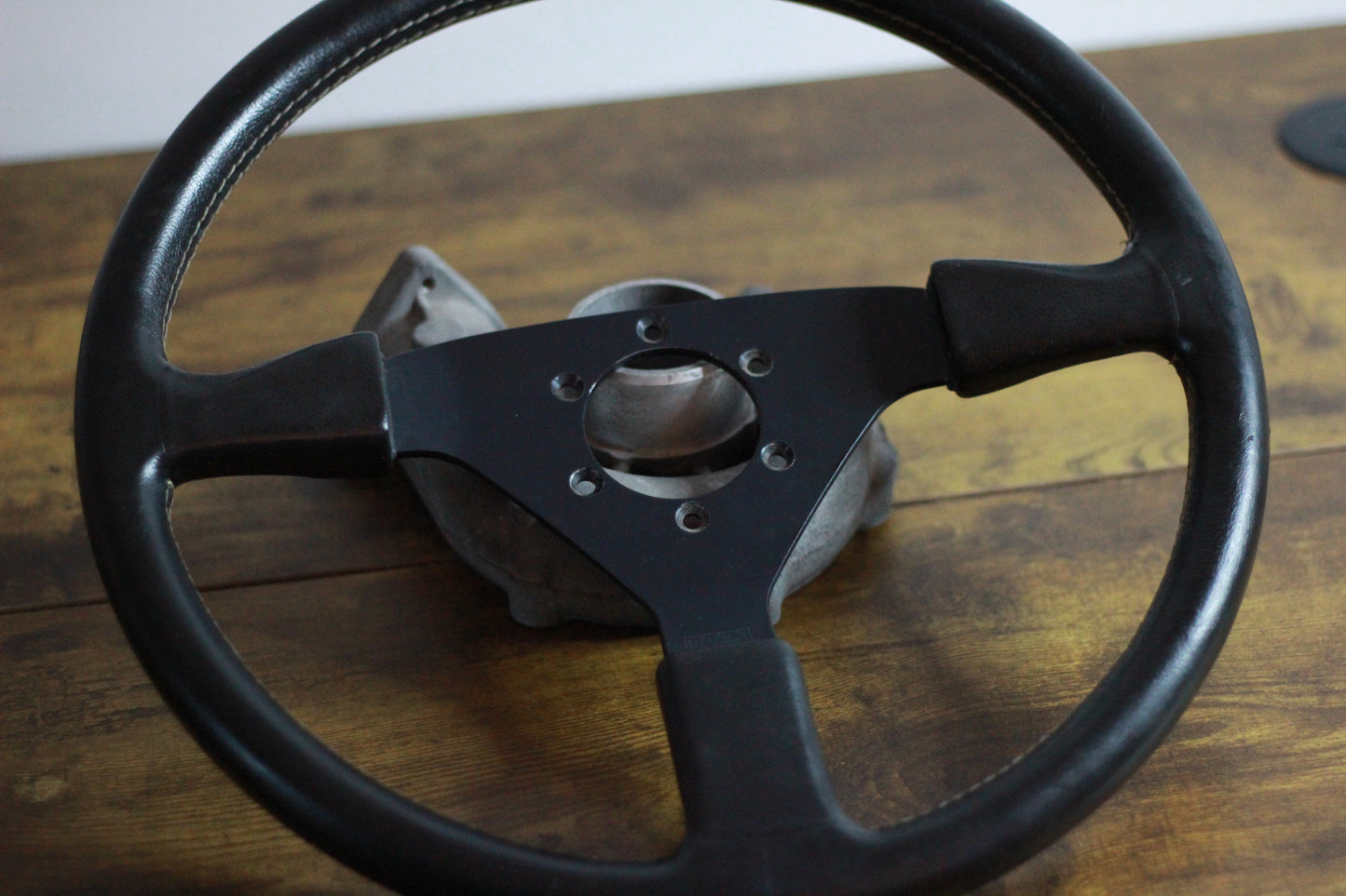Mazda MX5 /Miata MOMO 370mm Leather Steering Wheel - Black