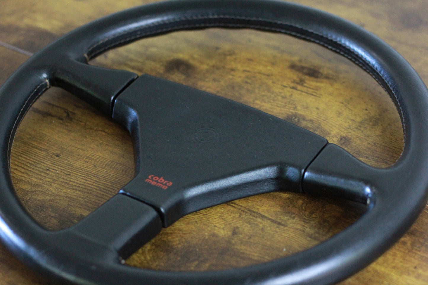MOMO Cobra 3 Spoke Leather Steering Wheel 360mm - Black
