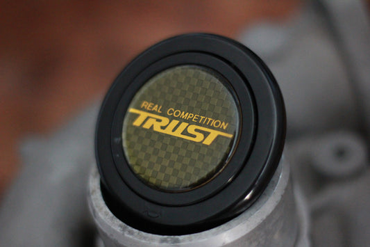 Genuine Vintage Trust Horn Button - Black / Gold