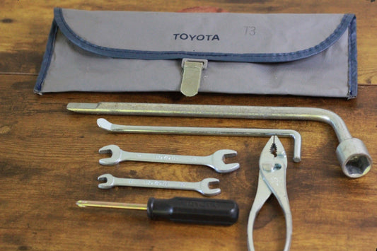 Genuine Vintage Toyota Tool Kit with Bag - Grey / AE86