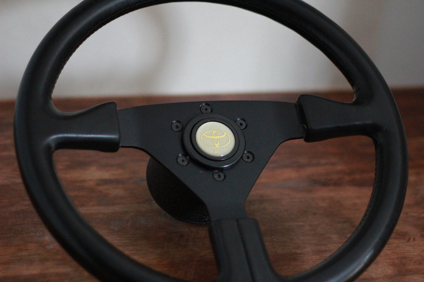 Genuine Toyota Option MOMO 3 Spoke Leather Steering Wheel - Black